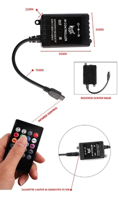 Lumières intérieures LED automobiles à télécommande multicolore ABS flexible 12V
