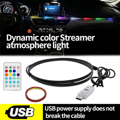 5V PVC USB LED Strip Lights 110cm avec contrôle à distance APP Multi modes d'éclairage pour l'atmosphère intérieure