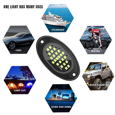 12V Chassis étanche à l'eau lumière 2835 LED mono couleur blanc pur 24 LED Roche lumière pour camion Jeep ATV UTV Offroad Underglow