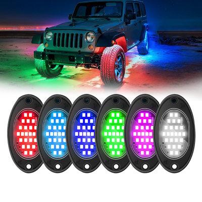 12V Chassis étanche à l'eau lumière 2835 LED mono couleur blanc pur 24 LED Roche lumière pour camion Jeep ATV UTV Offroad Underglow