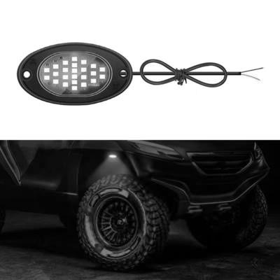 12V Chassis étanche à l'eau lumière 2835 LED mono couleur blanc pur 24 LED Roche lumière pour camion Jeep ATV UTV Offroad Underglow