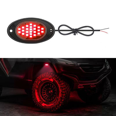 12V Chassis étanche à l'eau lumière 2835 LED mono couleur blanc pur 24 LED Roche lumière pour camion Jeep ATV UTV Offroad Underglow