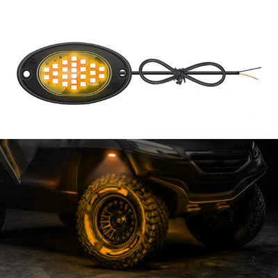 12V Chassis étanche à l'eau lumière 2835 LED mono couleur blanc pur 24 LED Roche lumière pour camion Jeep ATV UTV Offroad Underglow
