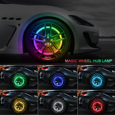 RGB SMD 5050 LED Strip IP67 Résistant à l'eau LED roue de voiture Hub Couleur lumière RGB roue LED lumières pour les jantes de voiture avec App Control