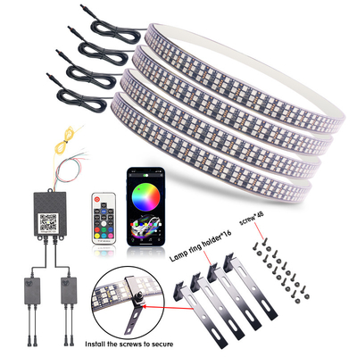 RGB SMD 5050 LED Strip IP67 Résistant à l'eau LED roue de voiture Hub Couleur lumière RGB roue LED lumières pour les jantes de voiture avec App Control