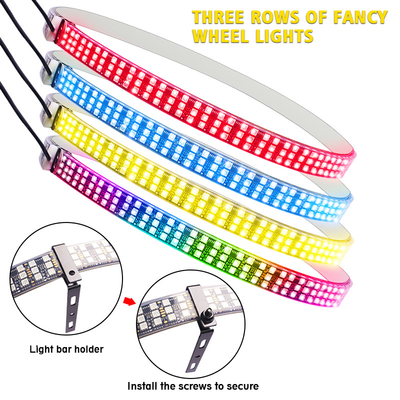 RGB SMD 5050 LED Strip IP67 Résistant à l'eau LED roue de voiture Hub Couleur lumière RGB roue LED lumières pour les jantes de voiture avec App Control