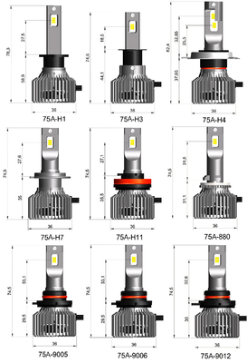 Phare des véhicules à moteur H1 H3 H4 H7 H11 9005 du lumen LED d'O3 12V 55W 12000 ampoule de phare menée 9006 par D2H