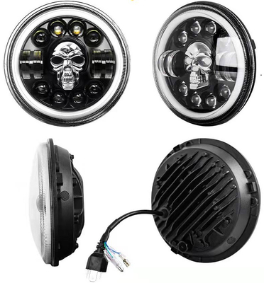 phares de la moto LED du rond 7Inch pour Harley Royal Enfield 12000lm