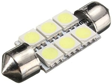 C.C blanc bleu 12V 31mm de lumières de voiture du feston C5W 5050 6SMD LED de lampe de dôme intérieur d'ampoule 36mm 39mm 41mm