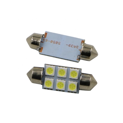 C.C blanc bleu 12V 31mm de lumières de voiture du feston C5W 5050 6SMD LED de lampe de dôme intérieur d'ampoule 36mm 39mm 41mm