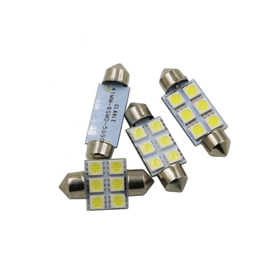 C.C blanc bleu 12V 31mm de lumières de voiture du feston C5W 5050 6SMD LED de lampe de dôme intérieur d'ampoule 36mm 39mm 41mm