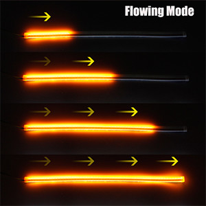 Lumières de fonctionnement de jour débordantes de Drl de silicone de barre 45CM 17,7 » bandes à tube en ruban d'Amber Flexible LED de blanc