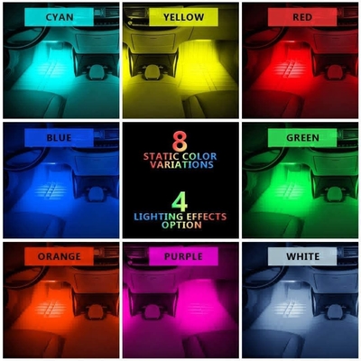 4 PCs 48 lumières intérieures menées IP65 de l'atmosphère de voiture de bande avec le contrôle d'APPLI de port USB