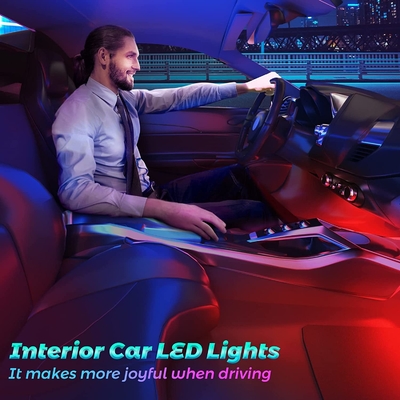 4 PCs 48 lumières intérieures menées IP65 de l'atmosphère de voiture de bande avec le contrôle d'APPLI de port USB